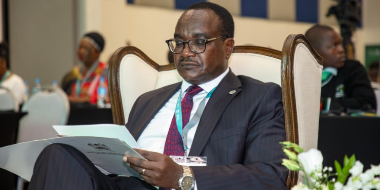 Education Cabinet Secretary (CS) Julius Ogamba during the official opening of the 11th Africa Day of School Feeding celebrations in Gaborone, Botswana on February 28, 2026. PHOTO/Ogamba X.