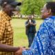Siaya governor James Orengo giving president Ruto a warm welcome in Siaya