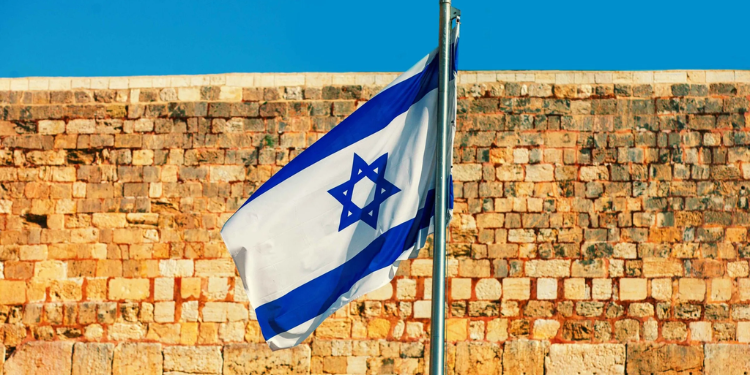The modern flag of Israel