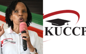 KUCCPS CEO Dr Agnes Wahome and the logo. PHOTO/ File