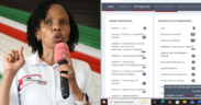 A photo collage of KUCCPS CEO Dr. Agnes Wahome and screenshot from the portal. PHOTO/Courtesy.