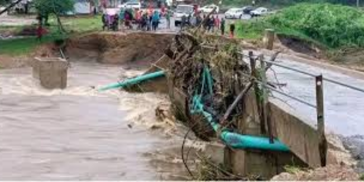 A section of the collapsed bridge.PHOTO/ KeRRA X.