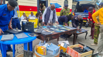 police officers in Nakuru County yesterday conducted an intelligence-led operation at Shoppers Paradise and in the Sokoni area of Kaptembwa.