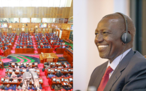 A photo collage of President William Ruto and a past sitting of the National Assembly. PHOTO/ Parliament/ PCS.