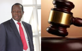 A photo collage of former CS Raphael Tuju and court gravel. PHOTO/KNA.