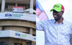 A photo collage of former DP Rigathi Gachagua and the SHA building. PHOTO/Gachagua X/The Standard.