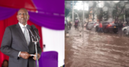 A photo collage of President William Ruto and floods in Nairobi. PHOTO/PCS.