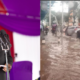 A photo collage of President William Ruto and floods in Nairobi. PHOTO/PCS.