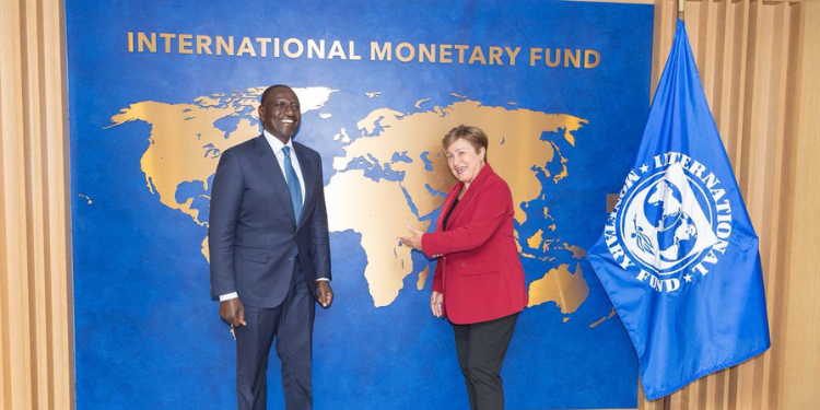 President William Ruto during a meeting with the International Monetary Fund (IMF) Managing Director Kristalina Georgieva in Washington, D.C, USA in December 2025. PHOTO/PCS.