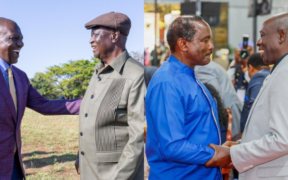 A photo collage of President William Ruto, ODM Party Leader Oburu Oginga, Wiper leader Kalonzo Musyoka and DCP Party leader Rigathi Gachagua. PHOTO/Courtesy.