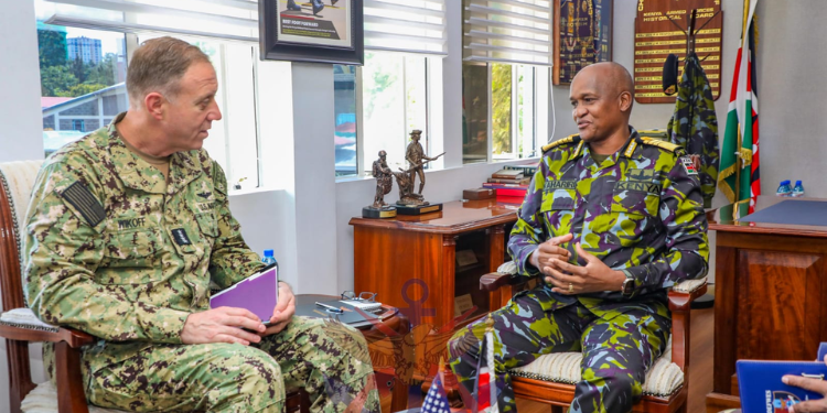 The Chief of the Defence Forces, General Charles Kahariri, hosted the Commander, US Naval Forces Europe and Africa, Admiral George Wikoff, on March 24, 2026, at Defence Headquarters in Nairobi.