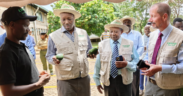 Ministry of Investments, Trade and Industry Cabinet Secretary Lee Kinyanjui (second left) admires avocado fruits at Kakuzi Plc, flanked by the firm's Avocado General Manager Jonathan Kipruto (left), Chairman Nick Ng'ang'a (centre) and Managing Director Chris Flowers (right). This year, Kakuzi plans to double its current export capacity to more than US$100 million per year in the medium term while eyeing an investment of more than US$ 15 million to expand its blueberry-growing venture by increasing its orchards from 10 hectares to 100 hectares.