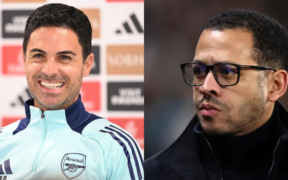 Collage photo of Arsenal's manager Mikel Arteta and Chelsea's Liam Rosenior PHOTO/Acc