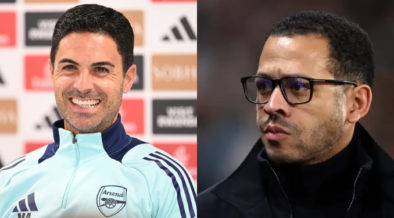 Collage photo of Arsenal's manager Mikel Arteta and Chelsea's Liam Rosenior PHOTO/Acc