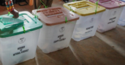 The image shows ballot boxes in a polling station PHOTO/Citizen