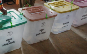 The image shows ballot boxes in a polling station PHOTO/Citizen