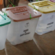 The image shows ballot boxes in a polling station PHOTO/Citizen
