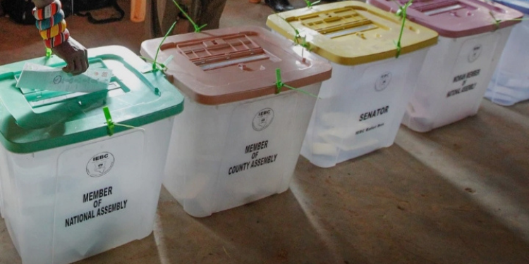 The image shows ballot boxes in a polling station PHOTO/Citizen