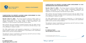 KAA response through a notice concerning the Adani Group PHOTO/KAA/X