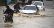 Motorists navigating a heavily flooded road PHOTO/File