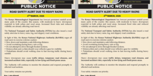 KeNHA through Director General has issued a rain alert notice PHOTO/KeNHA/X