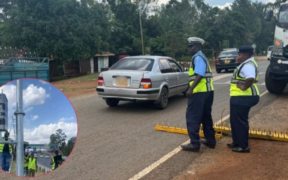 NTSA officers conducting traffic enforcement during a road safety operation PHOTO/File