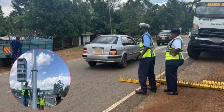 NTSA officers conducting traffic enforcement during a road safety operation PHOTO/File