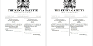 Official Gazette Notice for new appointments at the National Land Commission PHOTO/NLC/X