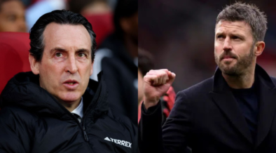 Collage photo of Manchester United Manager Michael Carrick and Aston Villa manager Unai Emery PHOTO/Acc