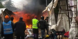 Traders watching as fire burns their property PHOTO/File