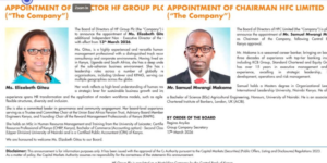HF Group appoints Elizabeth Gitau as Independent Director and Samuel Mwangi Makome as new Chairman PHOTO/File