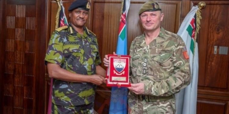 General Charles Kahariri, Current Chief of KDF and General Sir Roland Walker, The Chief of the General Staff (CGS) of The British Army. PHOTO/ KDF