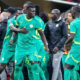 Senegal team angry with referee Jean-Jacques Ndala for giving a late penalty after VAR check during the Africa Cup Of Nations Final match between Senegal and Morocco at Prince Moulay Abdellah Stadium Photo/DeFodi via Getty Images