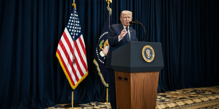 President Trump during press briefing PHOTO/WhiteHouse