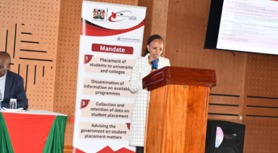 KUCCPS CEO Dr Agnes Wahome during a stakeholders meeting at kirinyaga University PHOTO/KUCCPS/X