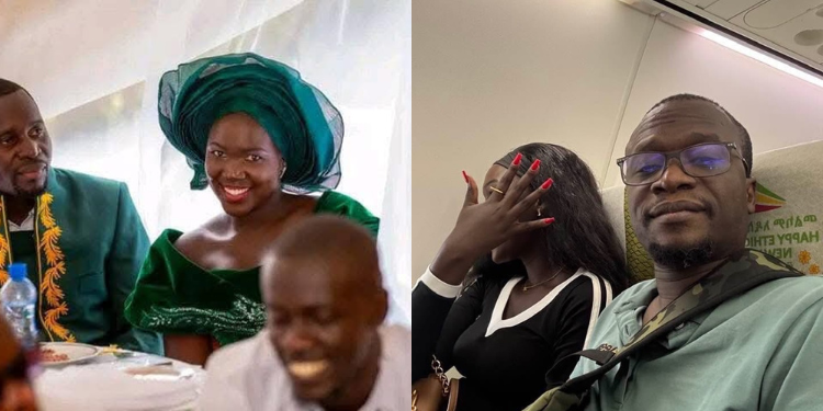 Collage photo of lady being discussed on social media with two men going after each other on Facebook PHOTO/File