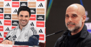 Arsenal manager Mikel Arteta and Manchester City manager Pep Guardiola PHOTO/Acc