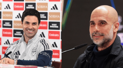 Arsenal manager Mikel Arteta and Manchester City manager Pep Guardiola PHOTO/Acc