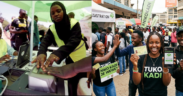 Collage photo of AI generated image of GenZ with placards urging for Voter registration and youths lining up at voter registration centres PHOTO/File