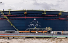 The image shows fuel storage at the Dangote Industries oil refinery in Lagos Nigeria PHOTO/Bloomberg