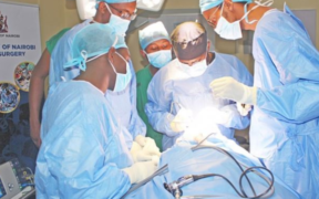 UON Medicine students in a practical