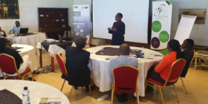 Judith Akolo in a session on reporting on Health Impacts of Climate Change PHOTO/KENSJA 