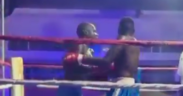 Jacob Oyoko during the boxing match PHOTO/Screengrab