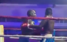 Jacob Oyoko during the boxing match PHOTO/Screengrab