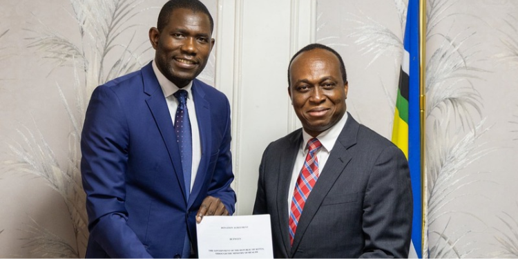 Dr Ouma Oluga Ministry of Health and Dr Samura Kamara