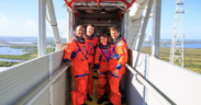 Artemis II crew shown inside the checkout building at NASA's Kennedy Space Center in Florida PHOTO/NASA