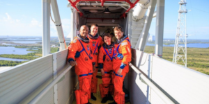 Artemis II crew shown inside the checkout building at NASA's Kennedy Space Center in FloridaPHOTO/NASA