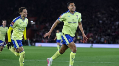 Shea Charles celebrates after scoring the winning goal PHOTO/Southampton