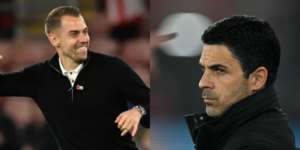 Southampton's Manager Tonda Eckert and Arsenal's Mikel ArtetaPHOTO/Acc