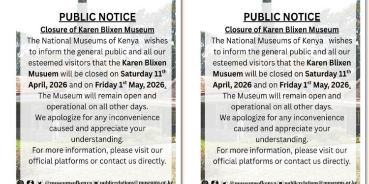 Public notice on temporary closure of Karen Blixen Museum PHOTO/MyGov